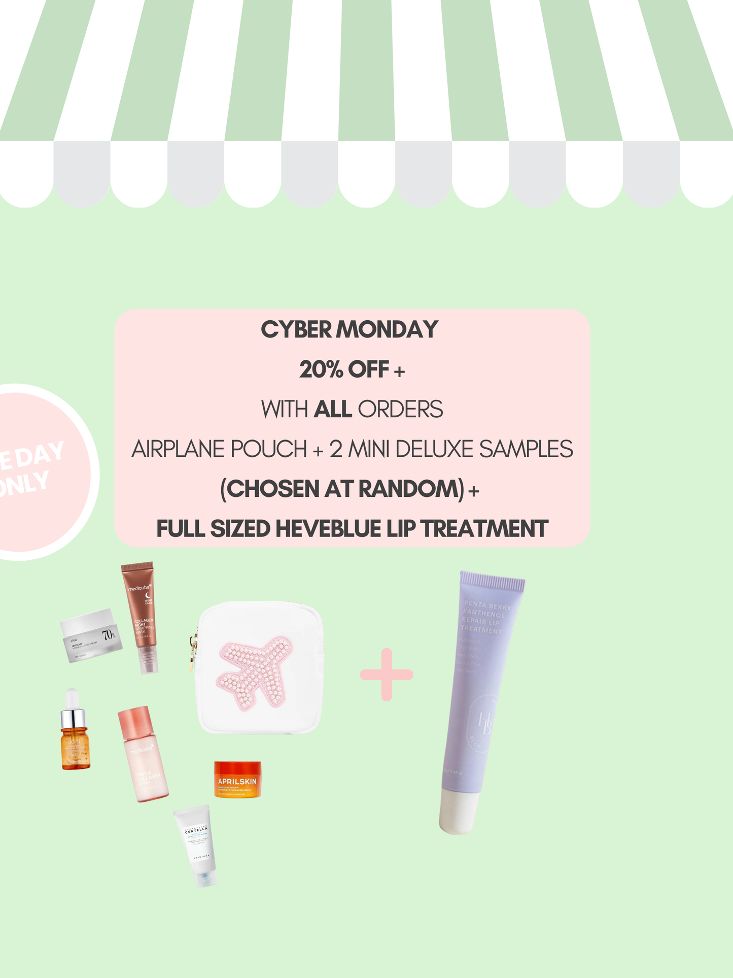 CYBER MONDAY ONLY FULL SIZED HEVEBLUE LIP TREATMENT + 2 DELUXE MINI
