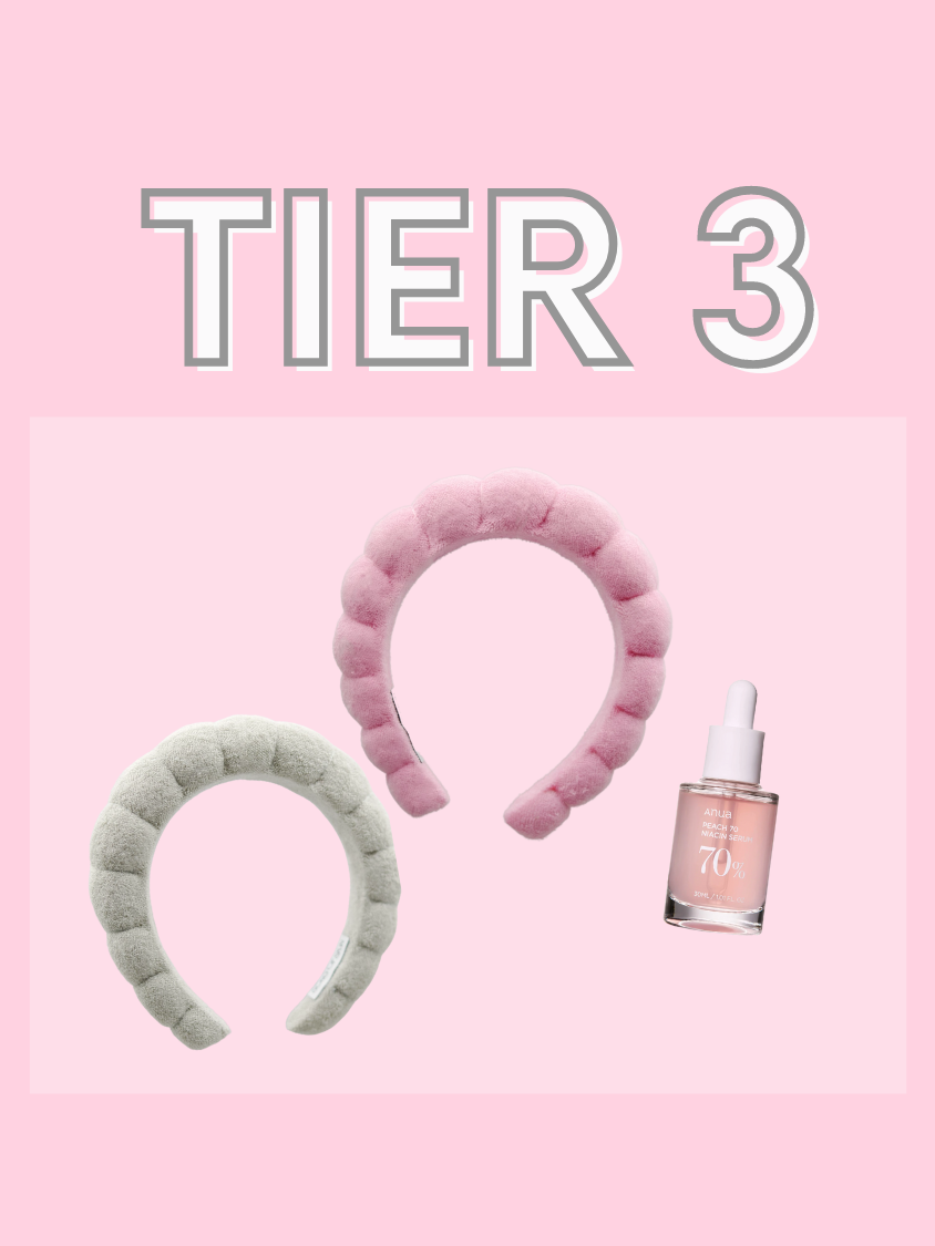TIER 3 SONG OF SKIN LINEN HEADBAND + MINI ANUA PEACH NIACIN (ONE PER ORDER)