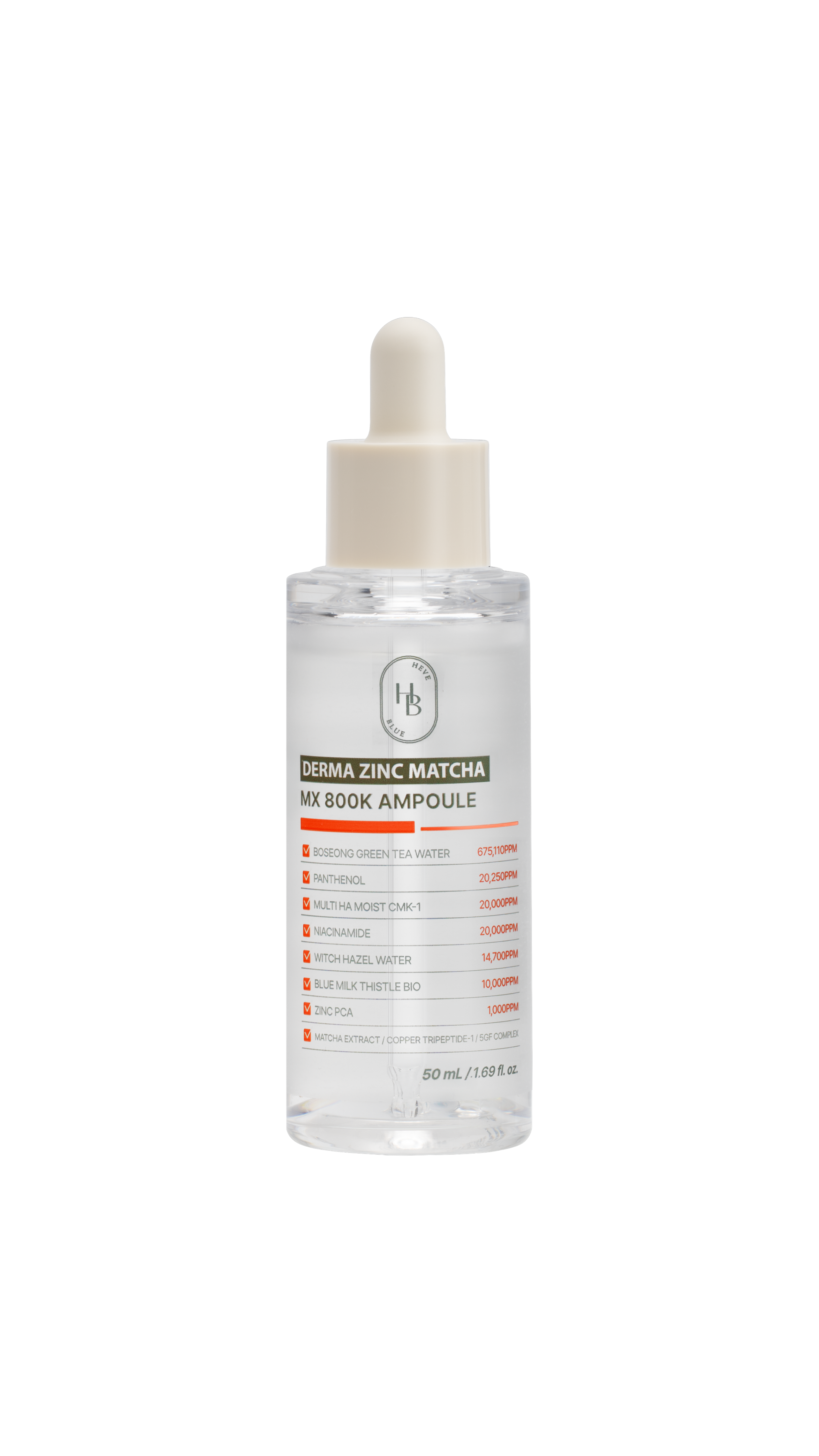 HEVEBLUE Derma Zinc Matcha MX 800K Ampoule | Song of Skin