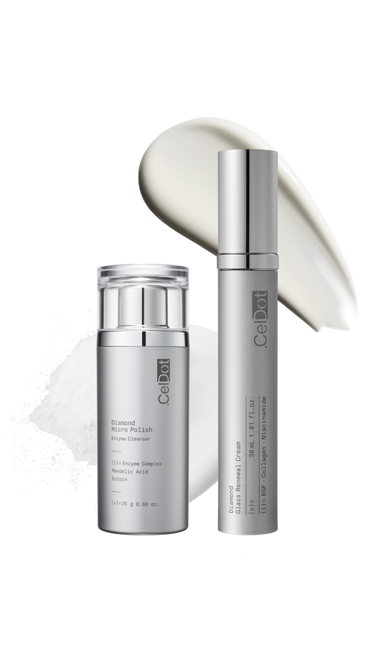 💎 LAUNCH EVENT 💎 CelDot Glass Skin Duo #2 - Diamond Micro Polish Enzyme Cleanser & Diamond Glass Renewal Cream