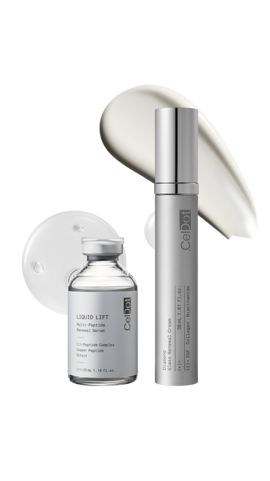 🕊️ EARLY BIRD EVENT🕊️ 💎CelDot Glass Skin Duo - Liquid Lift Multi-Peptide Renewal Serum & Diamond Glass Renewal Cream