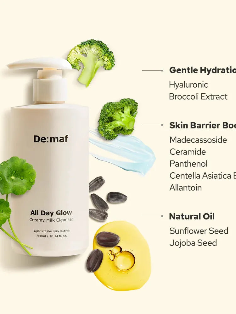 Demaf All Day Glow Creamy Milk Cleanser - Song of Skin