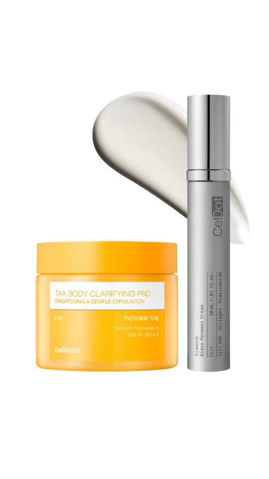** Limited-Time Offer ** Glass Body Duo - Celimax TXA Body Clarifying Pad & CelDot Diamond Cream