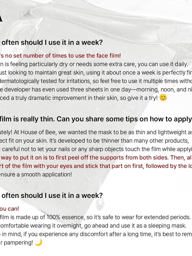 House of B Glutathione Face Film - Song of Skin