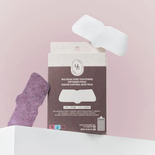 HEVEBLUE Red Bean Pore-Tightening Peptamin Podo Sebum Control Nose Pack (4sheets)