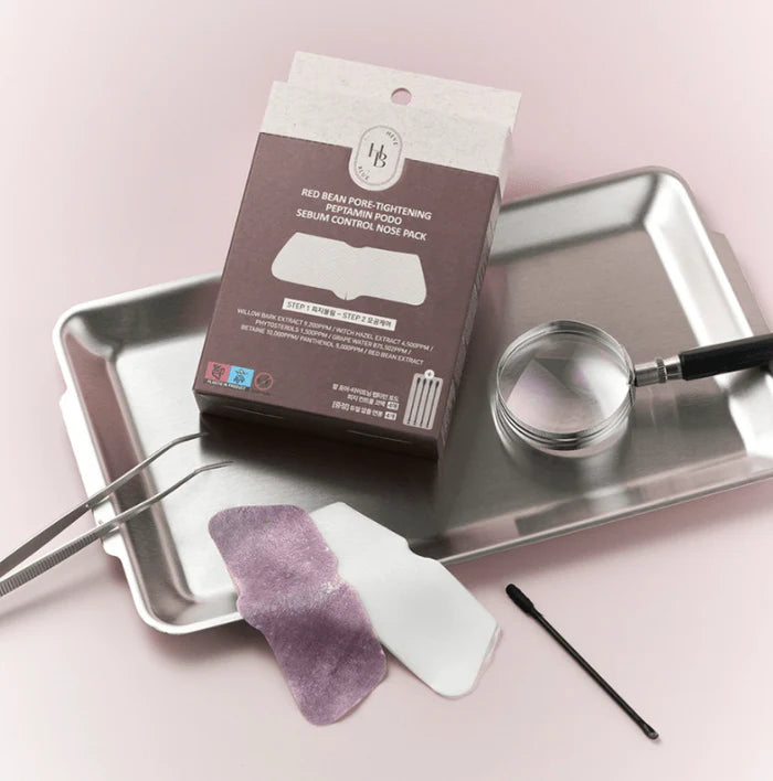 HEVEBLUE Red Bean Pore-Tightening Peptamin Podo Sebum Control Nose Pack (4sheets)