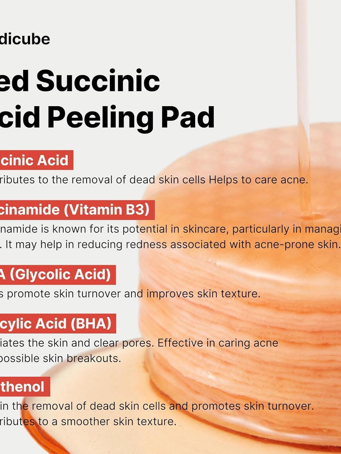 Medicube Red Succinic Acid Panthenol Pad - Song of Skin