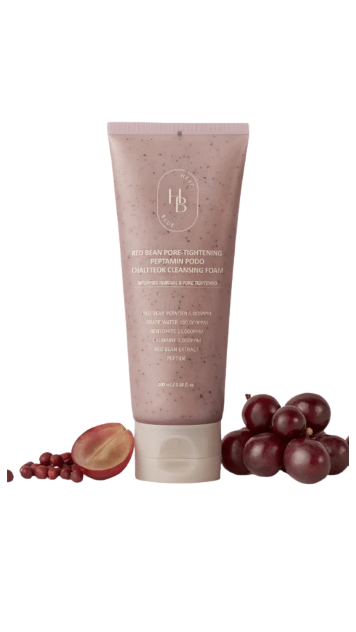HEVEBLUE Red Bean Pore-Tightening Peptamin Podo Cleansing Foam