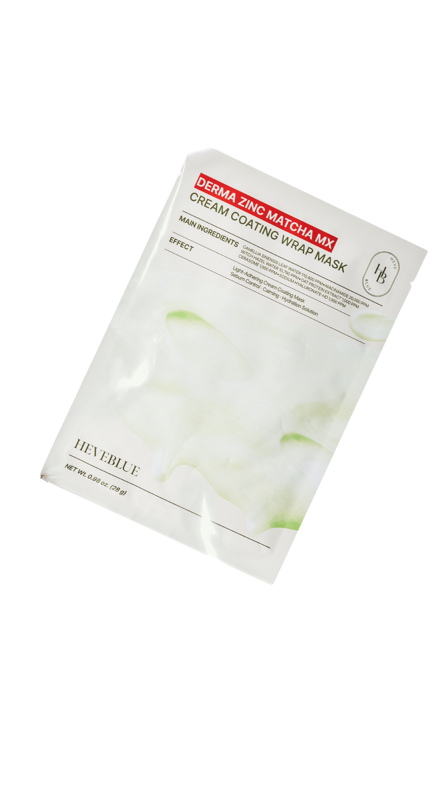 HEVEBLUE Derma ZINC MATCHA MX Cream Coating Wrap Mask