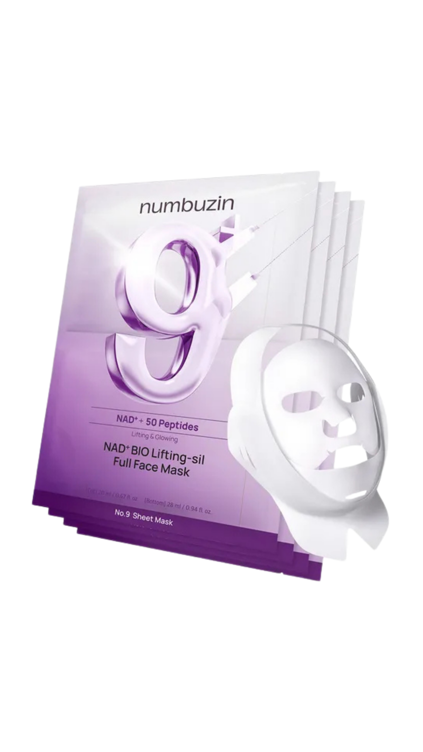 numbuzin No.9 NAD Bio Lifting-sil Full Face Mask Set