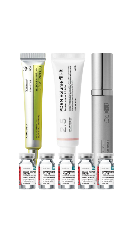 ** Limited-Time Offer ** The 4 High Functioning K-Beauty Products for Anti-Aging - CelDot Diamond Cream & Celimax Retinal Shot & Abib Volume Fill It & Silisca Copper Peptides