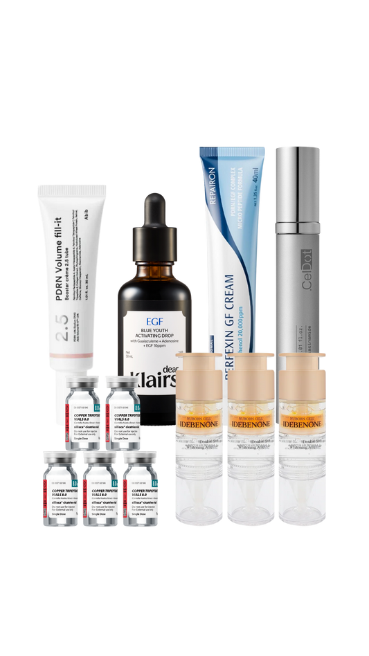 ** Limited-Time Offer ** The 6 High Functioning Skincare Products for Deep Anti-Aging - Repairon Perfexin GF Cream & Silisca Copper Peptides & BLANC DUBU Nuborn Cell Idebenone & CelDot Diamond Cream & Dear Klairs EGF Serum & Abib Volume Fill It
