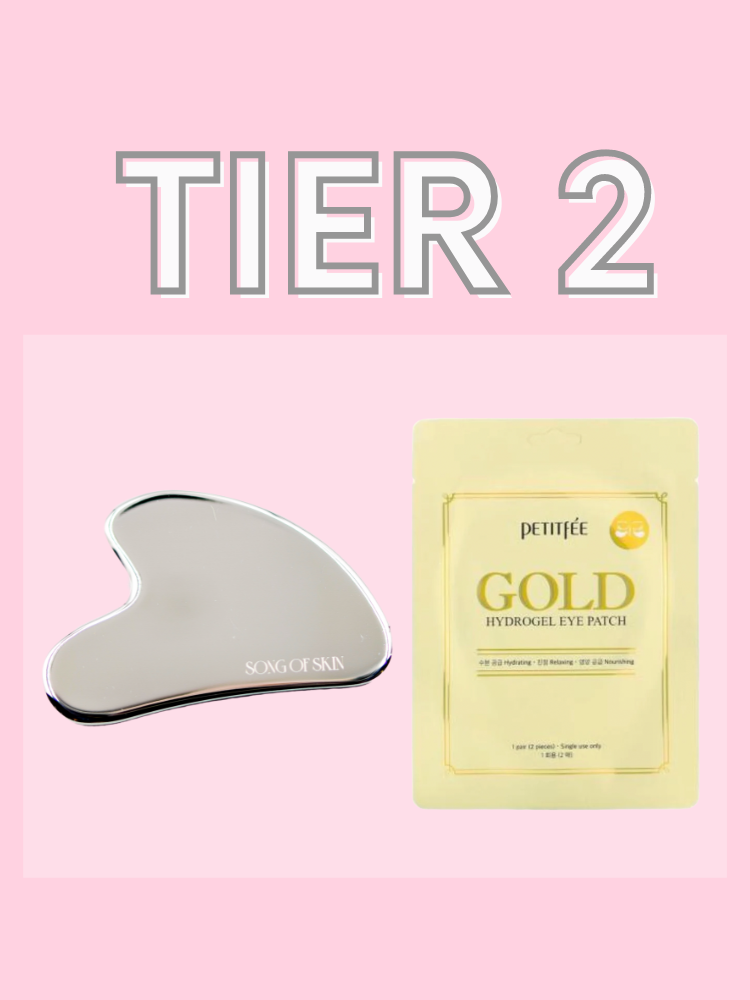 TIER 2 GUA SHA + PETITFEE EYE PATCH ONE SET (ONE PER ORDER)