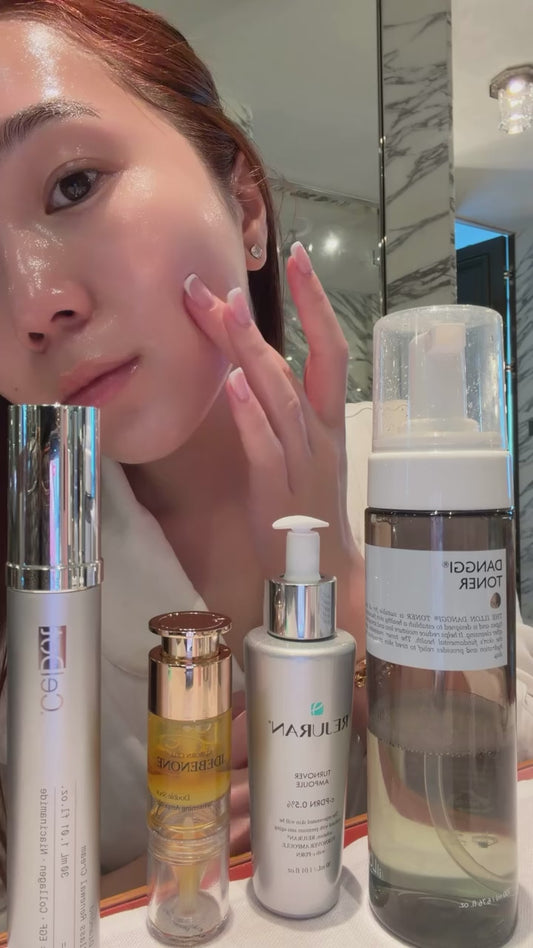 Korean skin glow 4 steps - THE iLLON DANGGI Toner & BLANC DUBU Nuborn Cell & REJURAN Turnover Ampoule & CelDot Diamond Cream