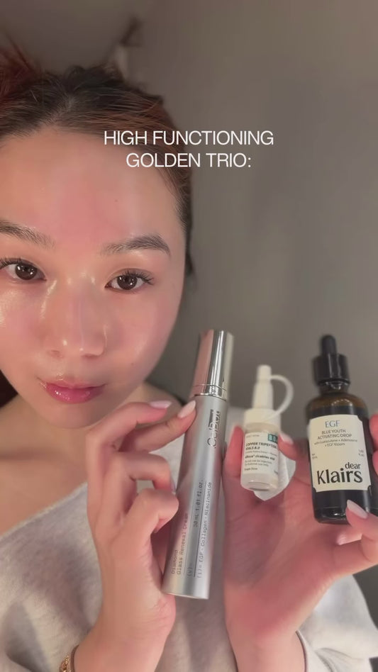 ** Limited-Time Offer ** EGF High Functioning Golden Trio - Dear Klairs EGF Serum & Copper Tripeptide Vial & CelDot Diamond Cream