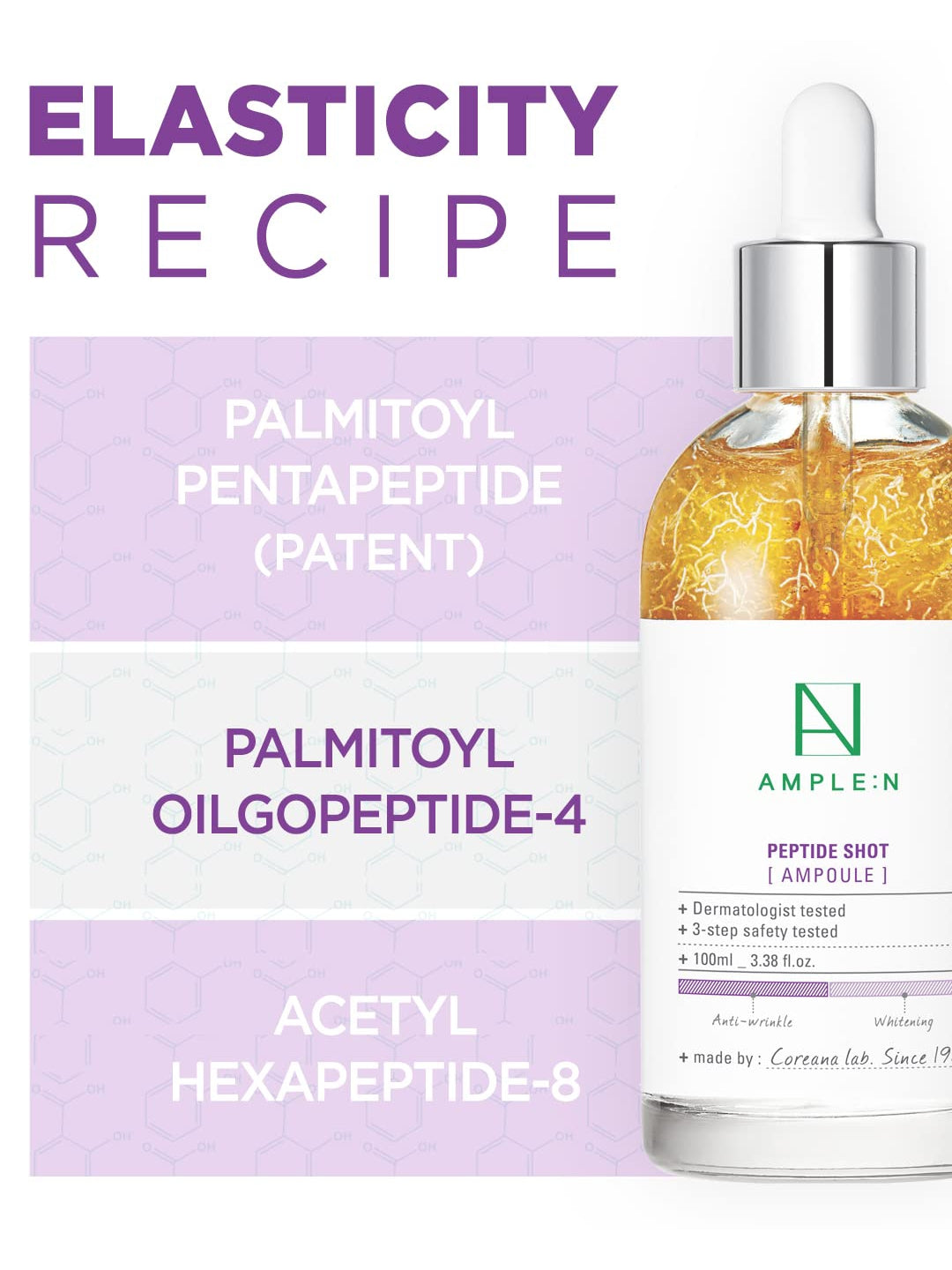 AMPLE:N Peptide Shot Ampoule - Anti-Aging Face Ampoule with Peptide Threads  to Minimize Wrinkles and Improve Firmness - Peptide Serum to Lift Sagging  Skin - Visibly Plump, 3.38 fl. oz. 3.38 Fl